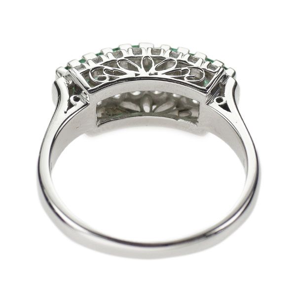 Pt900 エメラルド ダイヤモンド リング 0.24ct D0.23ct 陽刻  