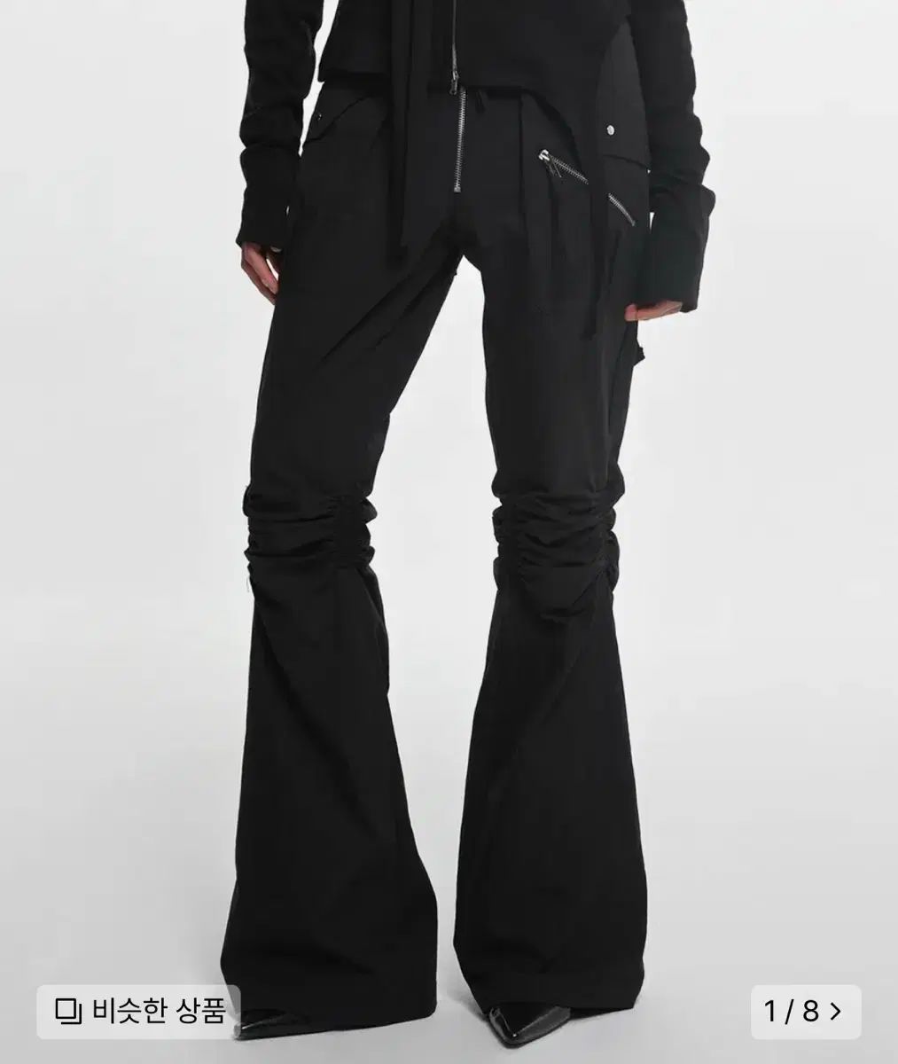 NACHE ナチェ EXPOSURE ZIP DETAIL PANTS シャーリング ナイロン ブーツカット