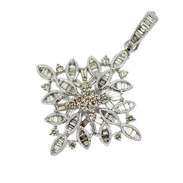 K18WG ダイヤモンド ペンダントトップ 0.85ct - メルカリ