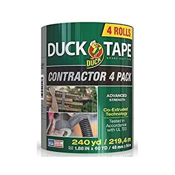 Duckテープ契約者グレードダクトテープ シルバー 4パック 1.88インチx 60ヤード 各