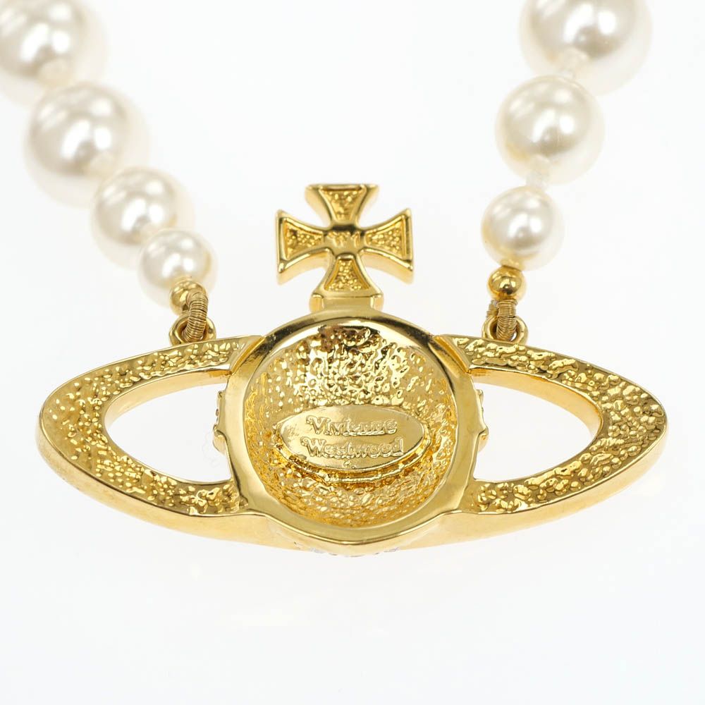 名東 ヴィヴィアンウエストウッド 1250931254 ワン ロウ パール バス レリーフ チョーカー フェイクパール