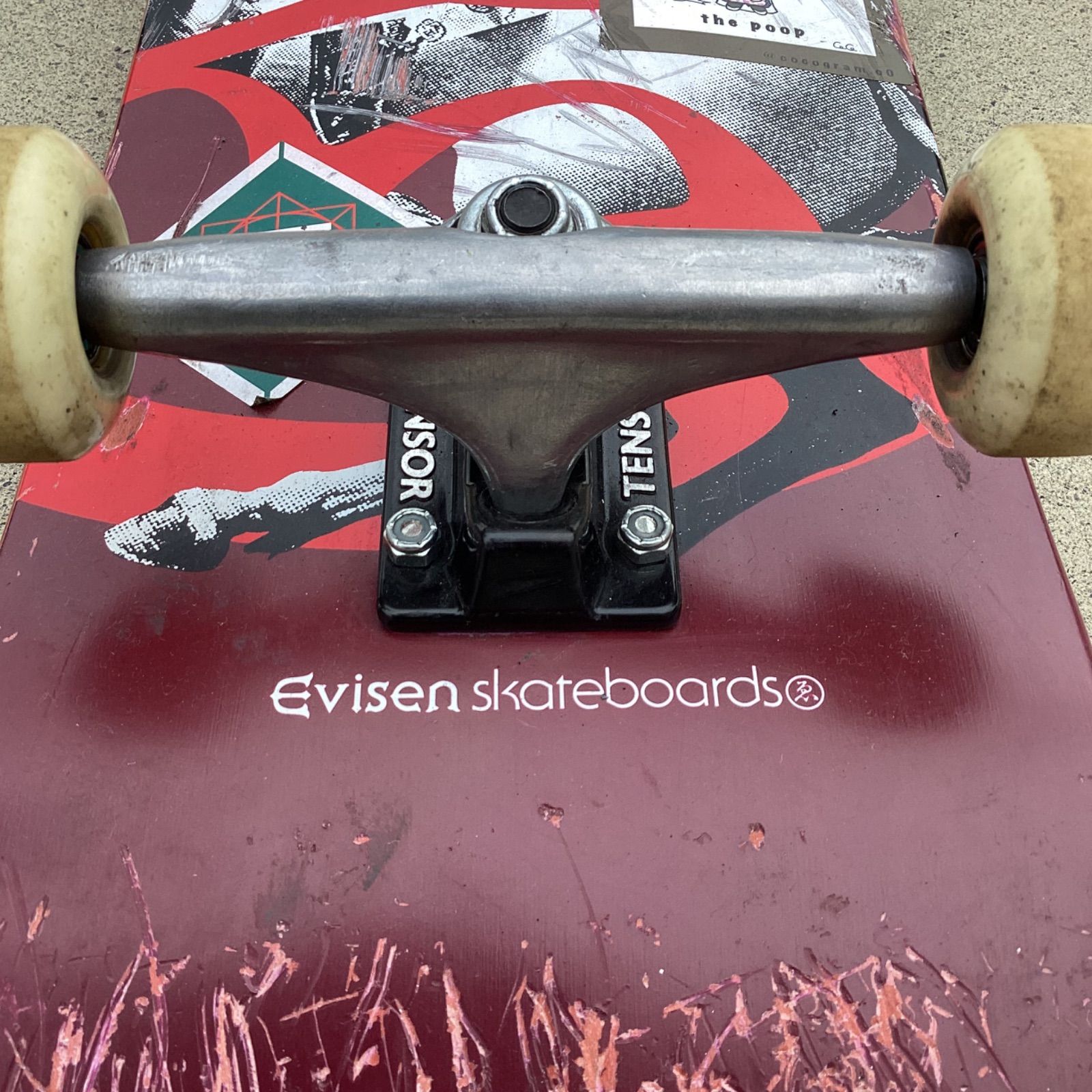 8.0 EVISEN SKATEBOARDS スケートボード コンプリート EVISEN 8.0インチ EVI-LOGO RED DEEP CONCAVE エビセン スケート
