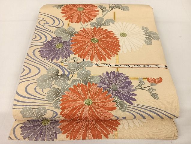 平和屋着物○アンティーク 大正ロマン 両面六通柄京袋帯 龍丸文 金銀糸