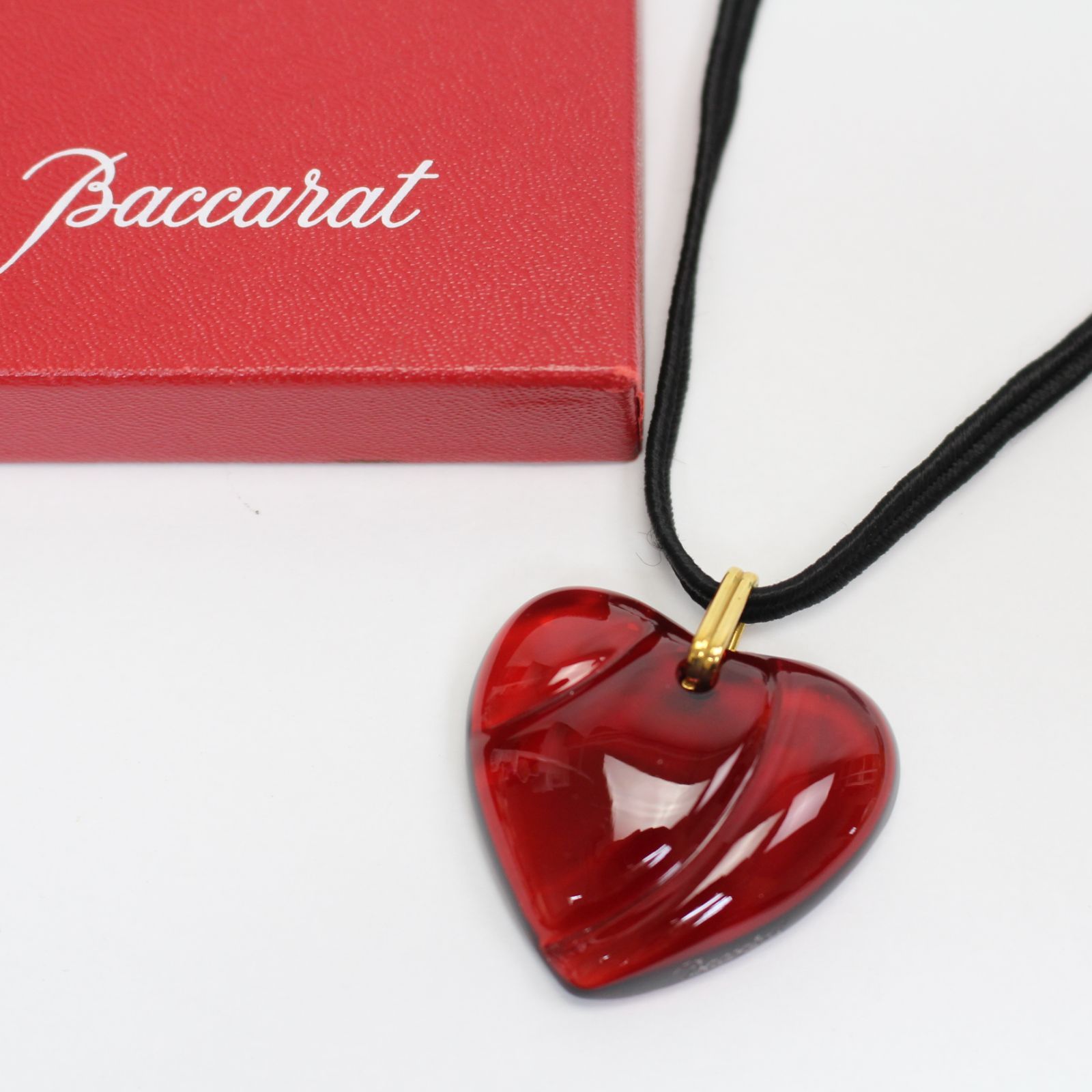 IS187)【美品】Baccarat バカラ クリスタルハート チョーカー 