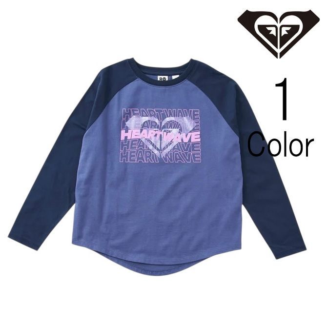 送料無料，品質保証 ロキシー Roxy キッズ　MINI ROXY HEART WAVE RAGLAN TEE 長袖 Tシャツ 子ども服 【クリックポスト】 長袖カットソー