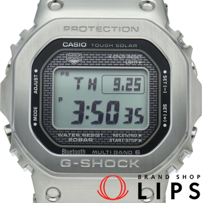 カシオ G-SHOCK フルメタル ソーラー電波時計 GMW-B5000D-1JF 箱 保証書 SS メンズ時計 デジタル 美