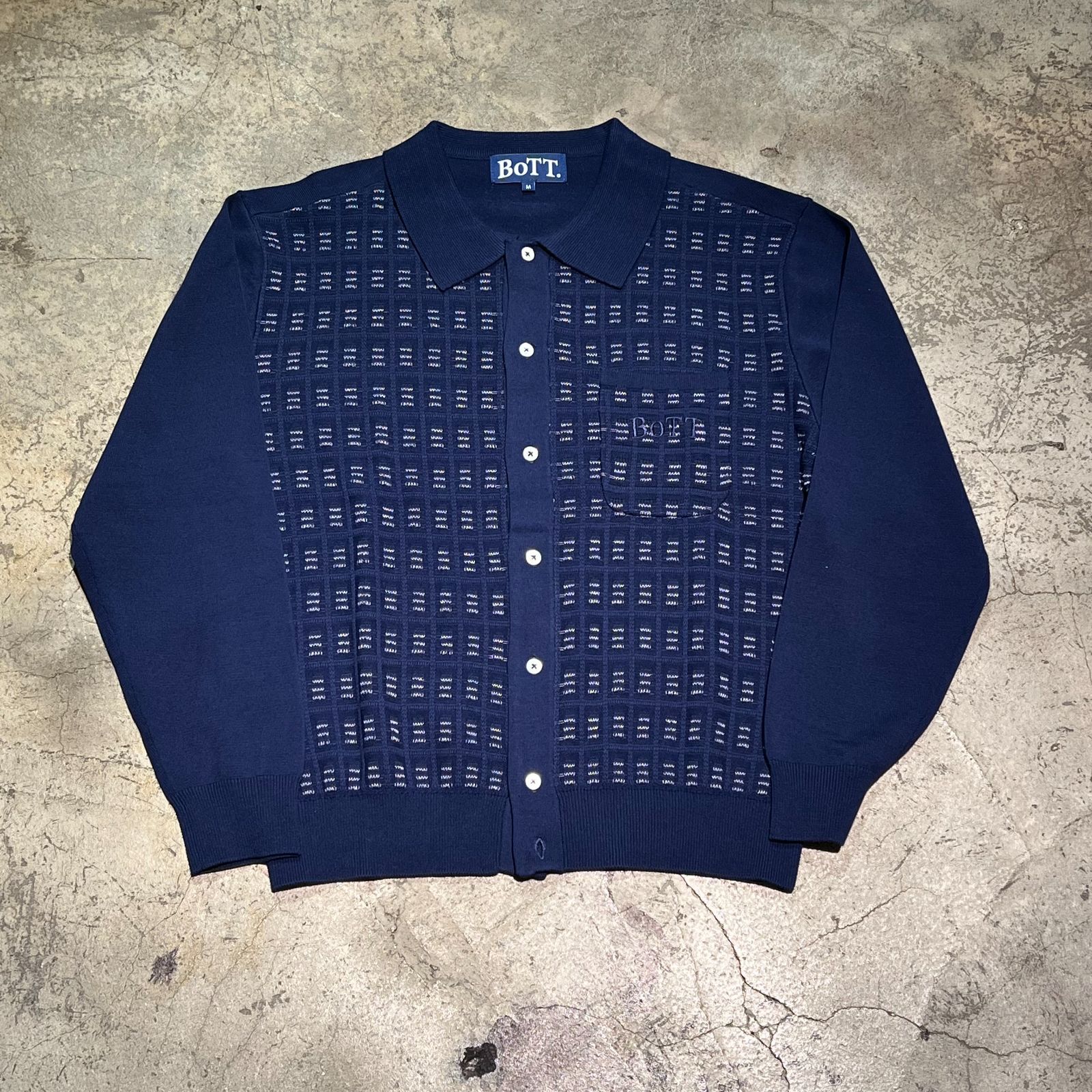 BoTT ボット Button Down Knit Polo M ニットポロ BoTT ボット Button Down Knit Polo M ニットポロ
