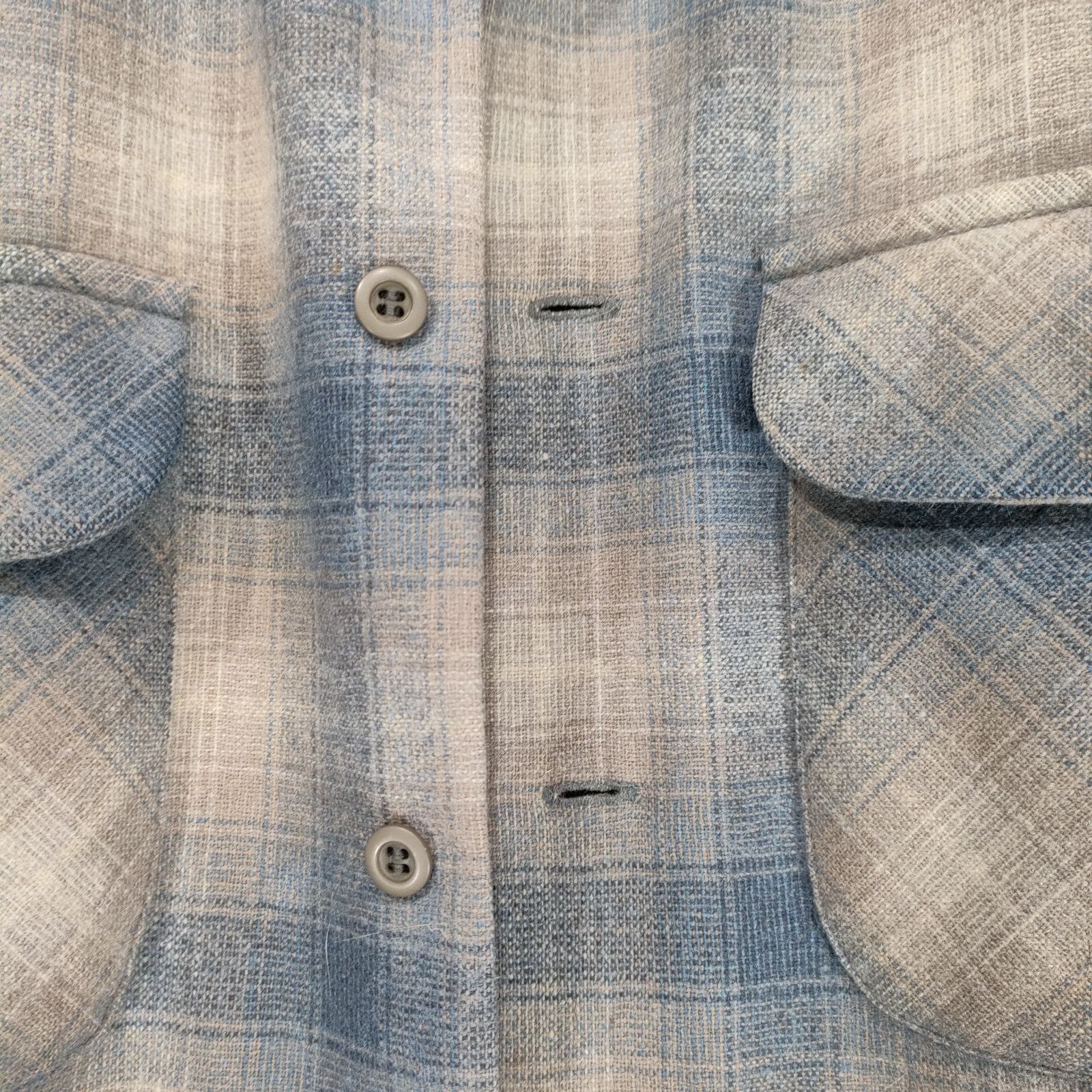 70s】PENDLETONペンドルトン オンブレチェック ブルー ベージュ