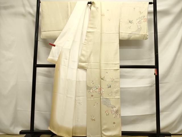 平和屋着物○訪問着 駒刺繍 道長花丸文 金彩 正絹 逸品 CAAT7175vf