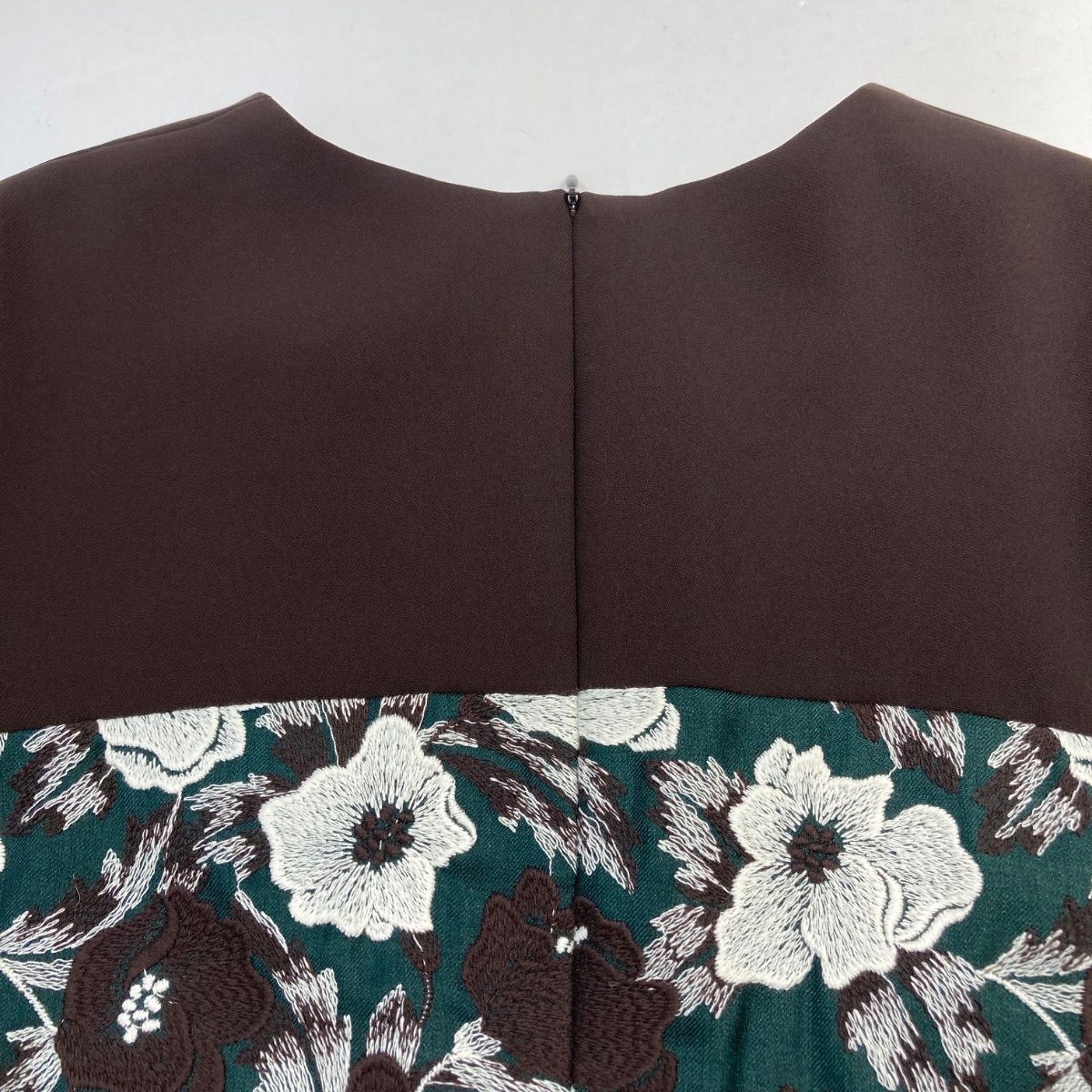 Seta ichiro セタイチロウ 5分袖Aラインワンピース サイズ1 ブラウン