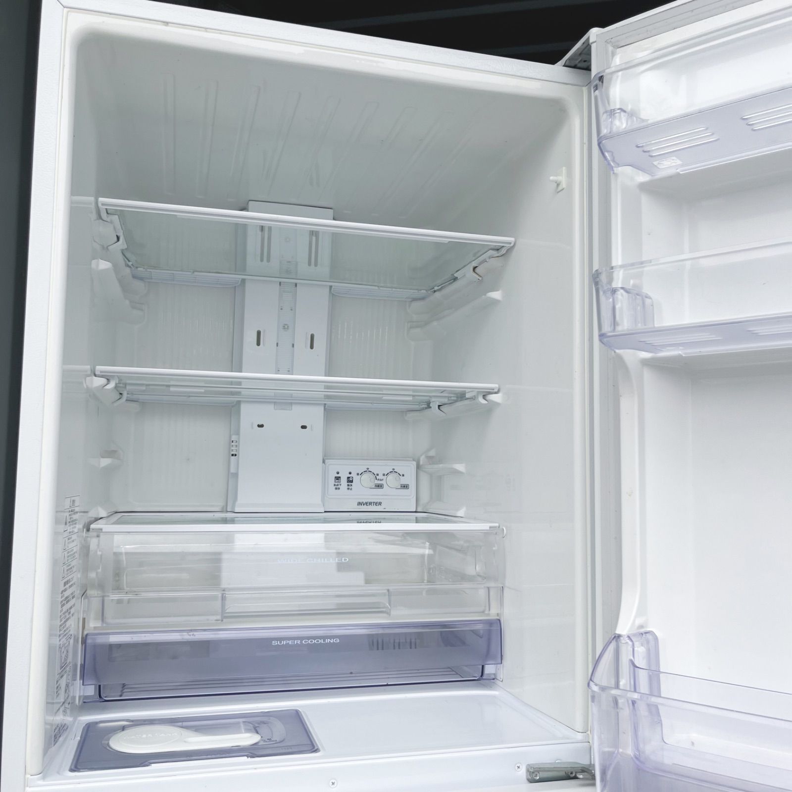 34取付無料！三菱自動製氷機搭載！高性能クリスタルホワイト3ドア冷蔵庫！洗濯機 34取付無料！三菱自動製氷機搭載！高性能クリスタルホワイト3