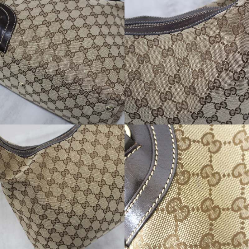 S050)GUCCI ワンショルダーバッグ GGキャンバス シェリーライン 肩掛け