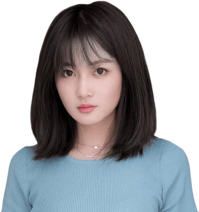 セミロング ボブ 人毛フルウィッグ つむじ手植え 小顔 ストレート 医療用 ミディアムヘア レディース 女性用 YXO かつら 空気感 自然 wig ネット付き カツラ