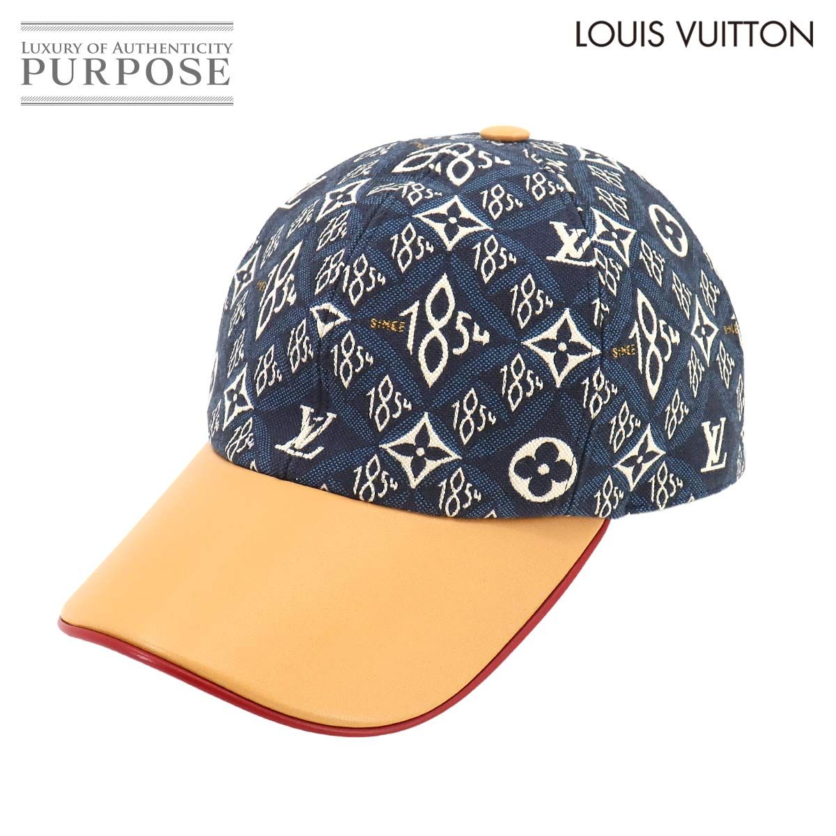 未使用 展示品 ルイ ヴィトン LOUIS VUITTON SINCE 1854 キャップ 帽子 キャンバス レザー ブルー ベージュ MP2902  90246726 - メルカリ