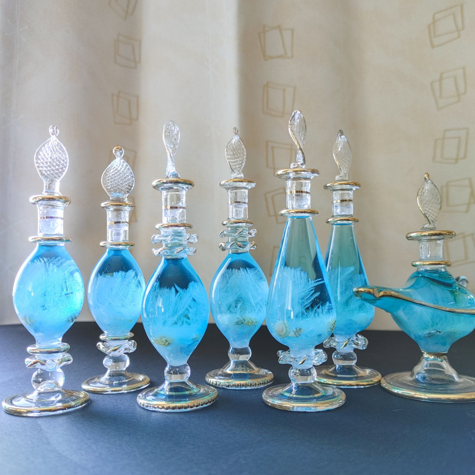 ⑤『海と結晶の小さな世界』ストームグラス エジプト香水瓶