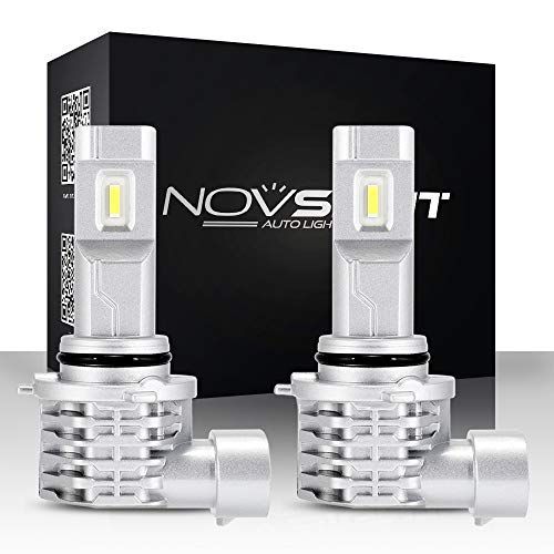 HB4_シルバー NOVSIGHT LEDヘッドライトHB4 ファンレス 高性能LEDチップ搭載 車/バイク用 8000LM(4000LM*2) 50W(25W*2) DC9-32V 6000K ホワイト 一体型 LEDバルブ フォグランプ 2個セット 販売者