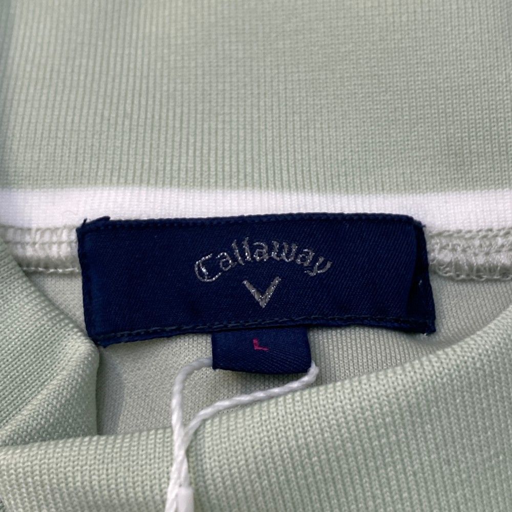 サイズ：L CALLAWAY キャロウェイ 2023年モデル ハイネック 半袖Tシャツ  グリーン系 [240101432508] ゴルフウェア レディース ストスト サイズ：L CALLAWAY キャロウェイ 2023年モデル ハイネック 半袖