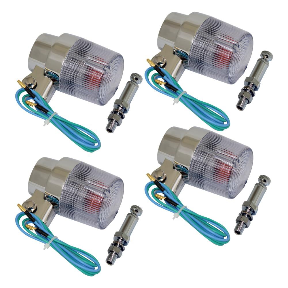 MADMAX マッドマックス 汎用 丸型 ヨーロピアンウィンカー クリア 取付ステー付き 4個SET