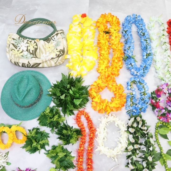 フラダンス 小物 小道具 全60点 セット カラフル ネックレス フラワーレイ リーフレイ 髪飾り 頭飾り ハット バッグ タヒチアン フラダンス タヒチアンダンス 踊り 小物セット 民族舞踊 コスチューム イベント 色鮮やか 花 LLC-HASEGAWATOSO_COM