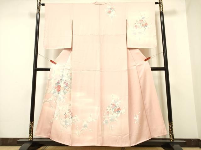 平和屋2□上質な長襦袢 無双仕立て 草花文 暈し染め 逸品