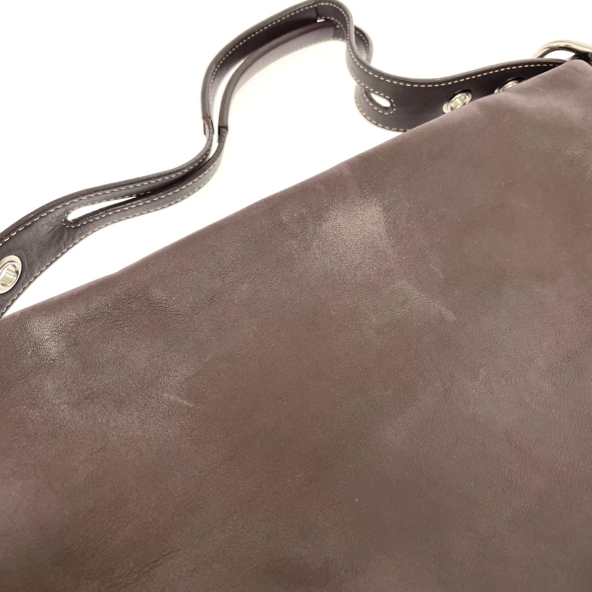 COACH コーチ ワンショルダーバッグ F01417 ダークブラウン レザー 