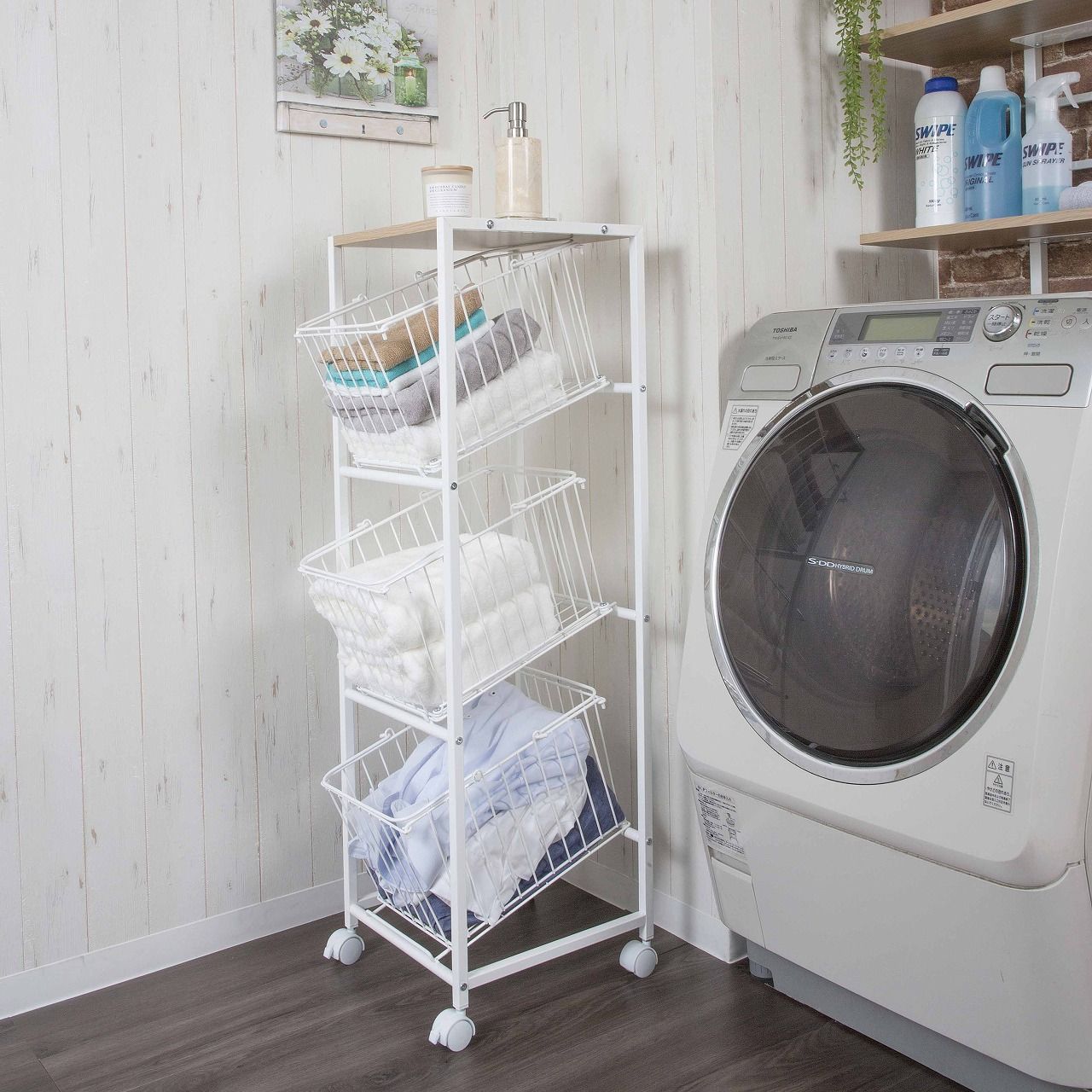 Pierretteシティサイクル 26インチ 内装3段変速 前後カゴ付き