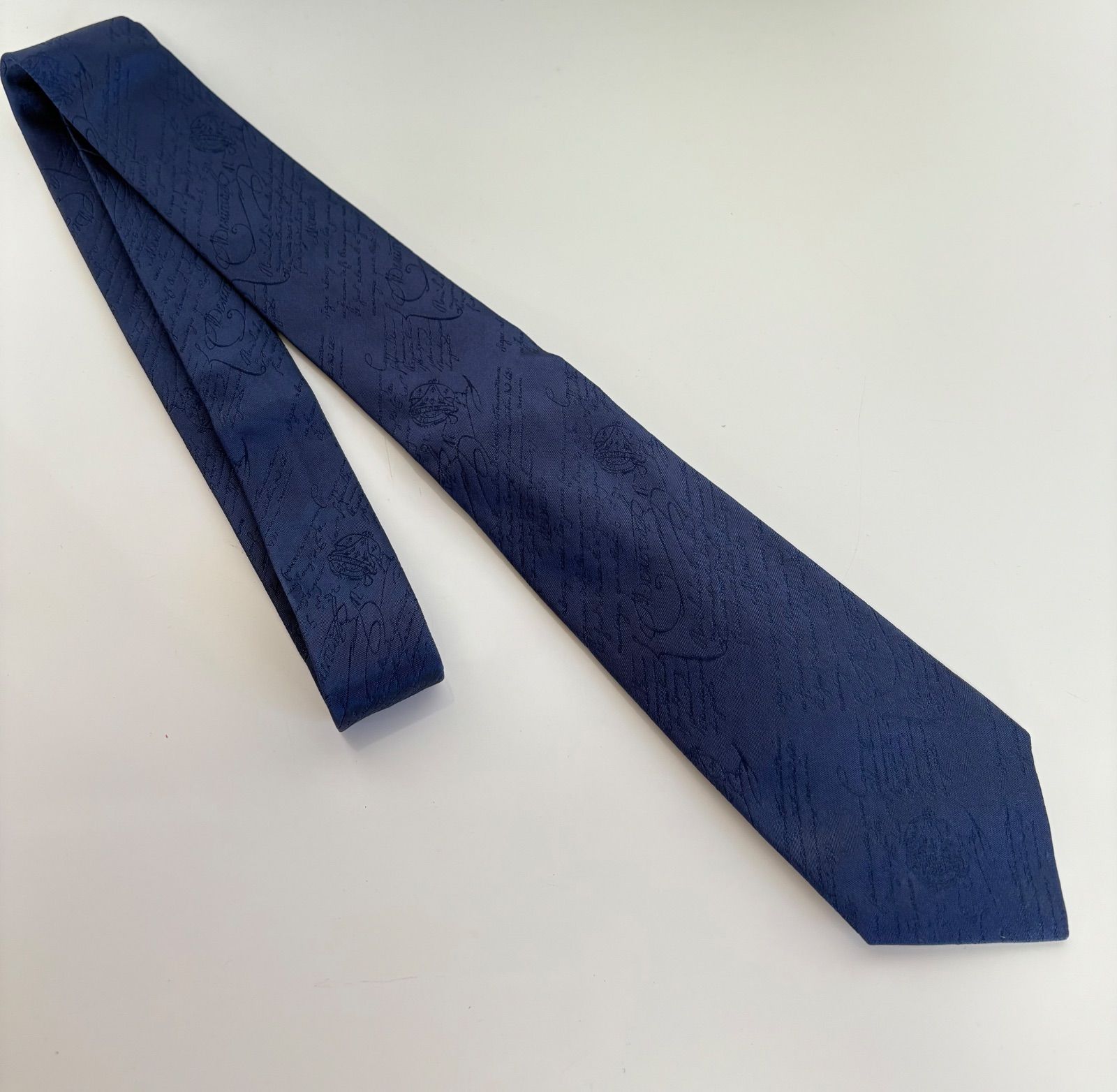 BERLUTI ベルルッティ シルク スクリットタイ ネクタイ カリグラフィー  