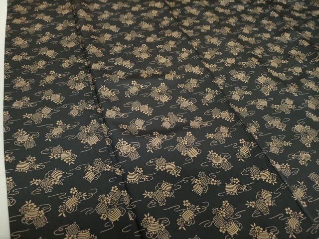 平和屋着物○四代目 國五郎 小紋 大江紬 伝統的工芸品 臈纈柿渋染 糸車