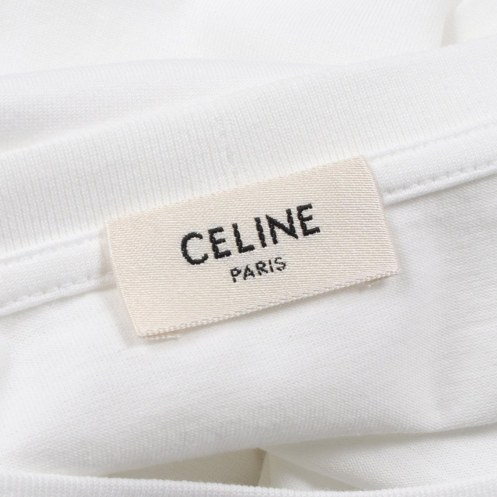 【★オシャレ★】CELINE セリーヌ シャツ ホワイト コットン セリーヌ CELINE カットソー ホワイト コットン Tシャツ