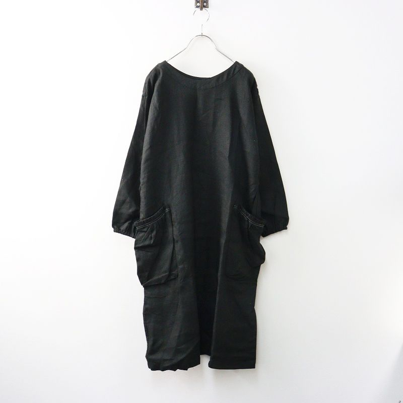 ヴェリテクール Veritecoeur NT-026 フレンチリネン2wayスモックワンピース F｜ブラック トップス 2400014638004