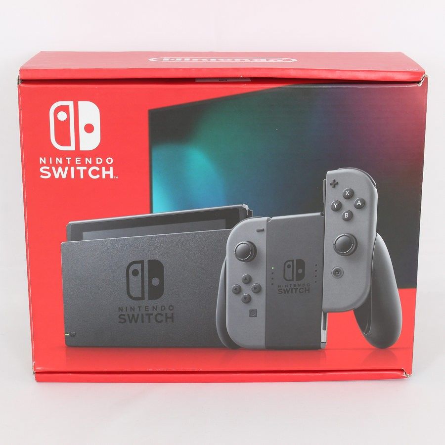 お*ん様 ✦Nintendo Switch 本体✦通常モデル✦グレー✦箱・ストラ 美品】Nintendo Switch HAD-S-KAAAH グレー ニンテンドー