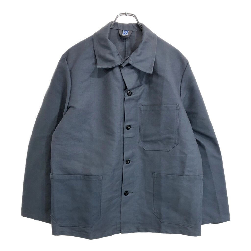 80年代 フランス製フレンチワーク モールスキン ワークジャケット グレー(メンズ M相当)中古 古着 U5398 80年代 フランス製フレンチワーク モールスキン ワークジャケット