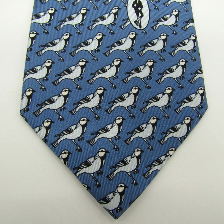 アルニス ブランド ネクタイ 鳥 アニマル柄 シルク フランス製 PO