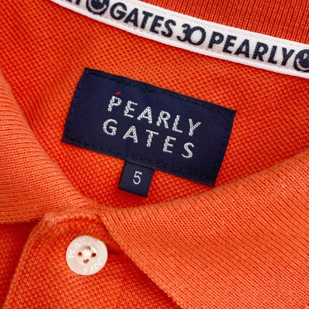 サイズ：5 PEARLY GATES パーリーゲイツ  半袖ポロシャツ  オレンジ系 [240101429049] ゴルフウェア メンズ ストスト サイズ：5 PEARLY GATES パーリーゲイツ 半袖ポロシャツ