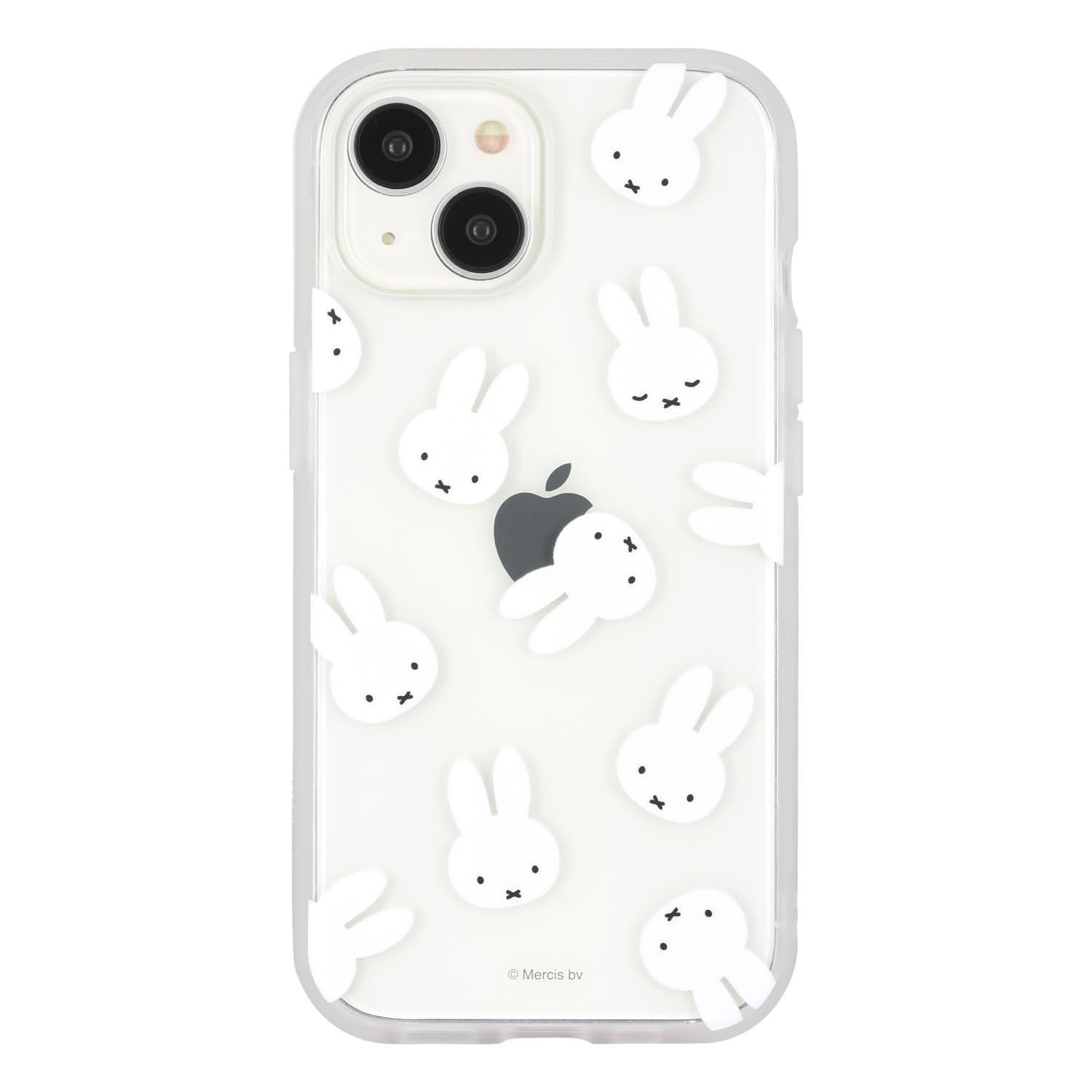 【数量限定】MF-441A フェイス総柄 ケース 対応 13 / / 14 iPhone15 クリア) Clear(イーフィット IIIIfit ミッフィー グルマンディーズ(Gourmandise)