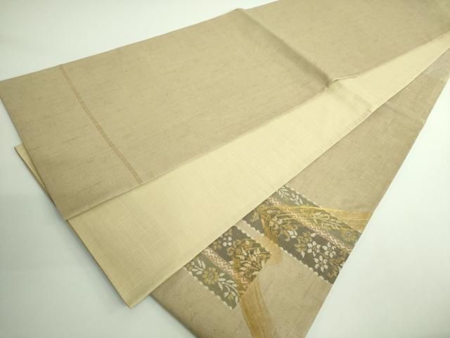 平和屋着物□極上 名門 しょうざん 生紬 紙屋川伝承 絹漉貴 太鼓柄袋帯