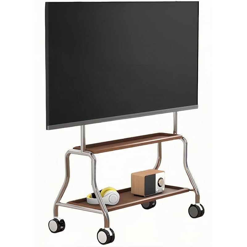 TUIYIDUO テレビスタンド キャスター付き 壁寄せ 32~75インチ対応 耐荷重50kg 高さ調節 ブラケット 有孔ボード付き 二層収納棚板付き tv stand VESA660*400mm モバイルテレビカート オフィス|リビングルーム| 1