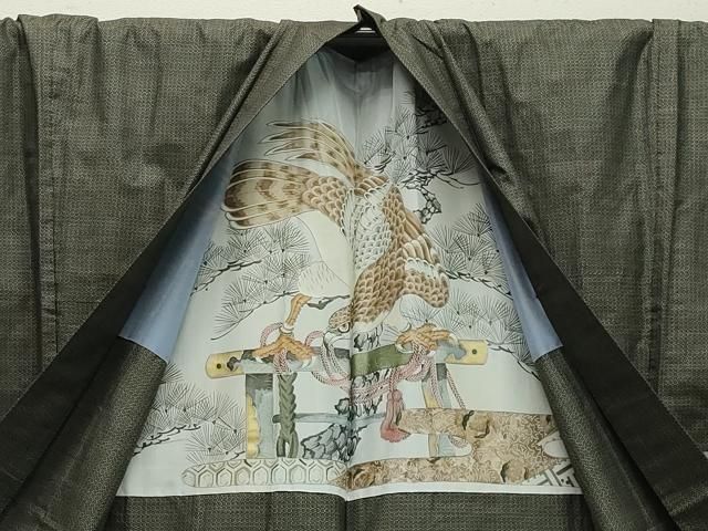 平和屋着物○男性 本場大島紬 アンサンブル 西郷絣 キングサイズ 正絹