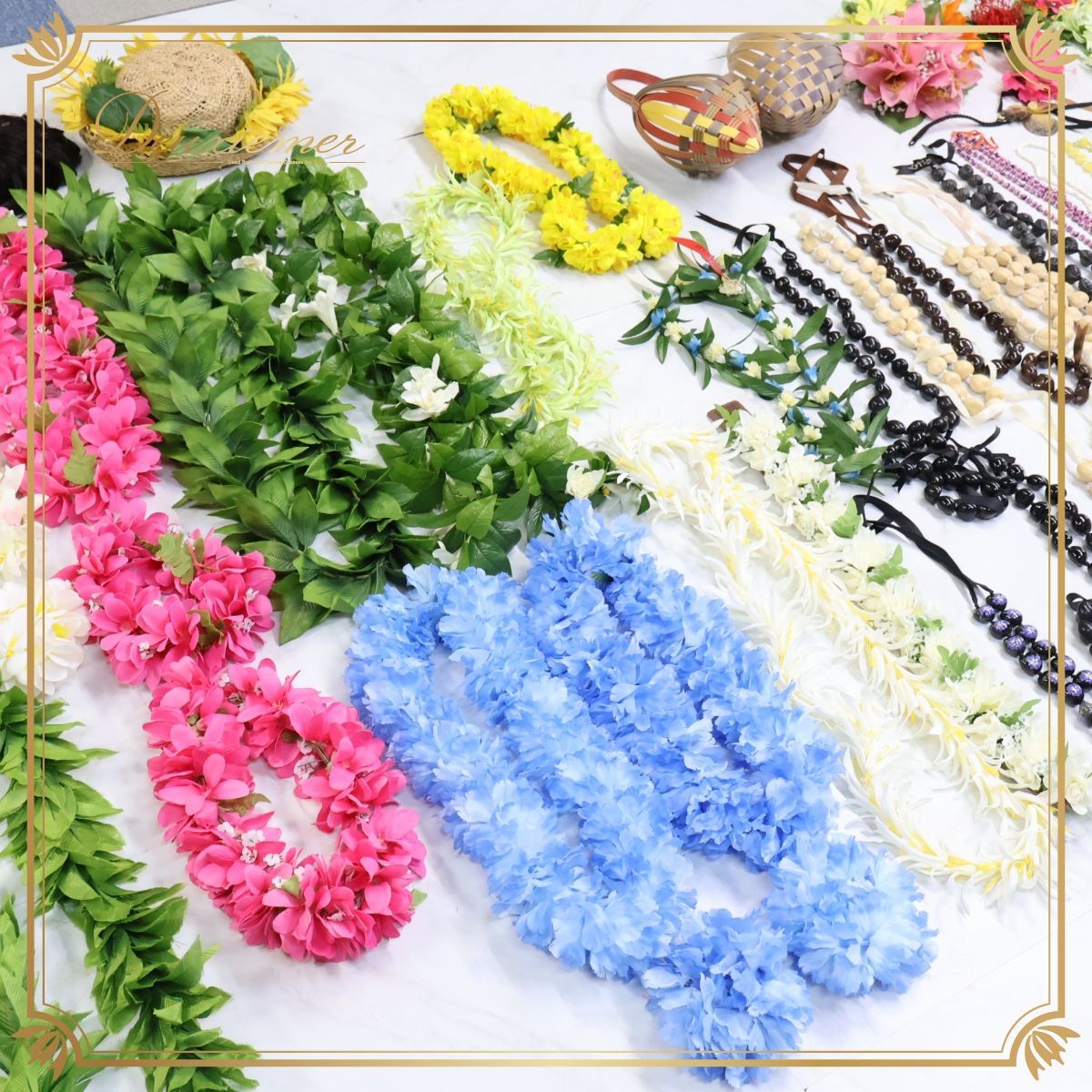 【フラダンス 小物 まとめ売り】全60点以上 セット フラワーレイ リーフレイ ネックレス 帽子 クリップ 髪飾り レイ タヒチアンダンス 装飾 フラダンス用品 民族舞踊装飾 髪飾りセット 小物フラダンス まとめ売り フラダンスアクセサリー タヒチダンス ヘアクリップ ネックレス フラダンス 小物 まとめ売り】全60点以上 セット フラワーレイ