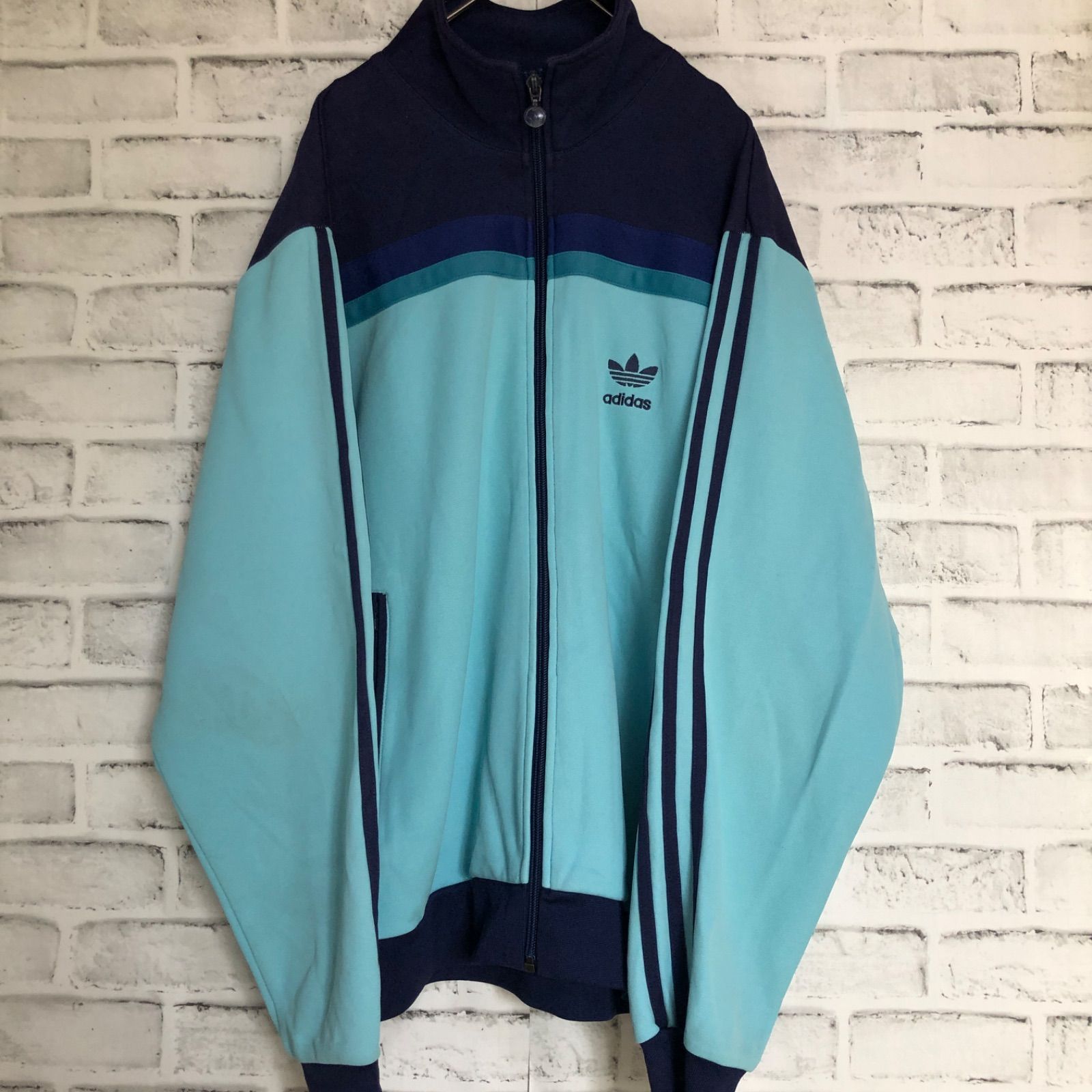 希少XL 80s adidas トラックジャケット刺繍トレファイル ビンテージ80年代ヴィンテージジャージ