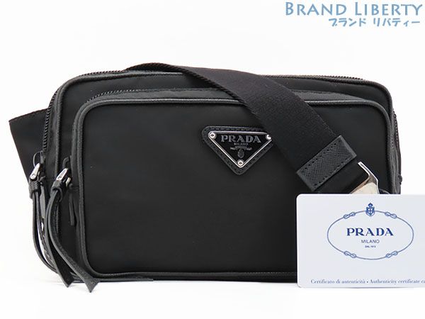 プラダ PRADA ナイロン バムバッグ ボディバッグ ベルトバッグ ウエストバッグ ショルダーバッグ ウエストポーチ NERO ブラック テスート ナイロン サフィアーノレザー 1BL010