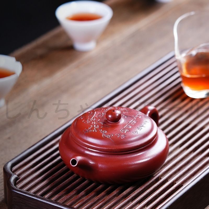 中国美術 煎茶 紫砂 蓮形 茶壷 在印(K-XA791) 中国美術 煎茶 紫砂 蓮形 茶壷 在印(K-XA791)