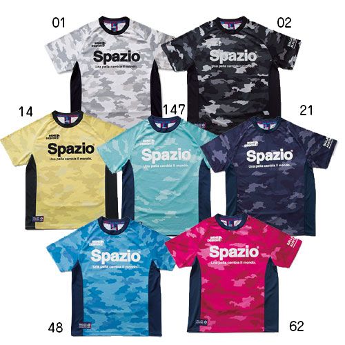 スパッツィオ SPAZIO CAMUFFAMENTO PRACTICE SHIRT 半袖 プラシャツ ウェア 17ss29ma29ju (ge0360)、147エメラルドグリーン