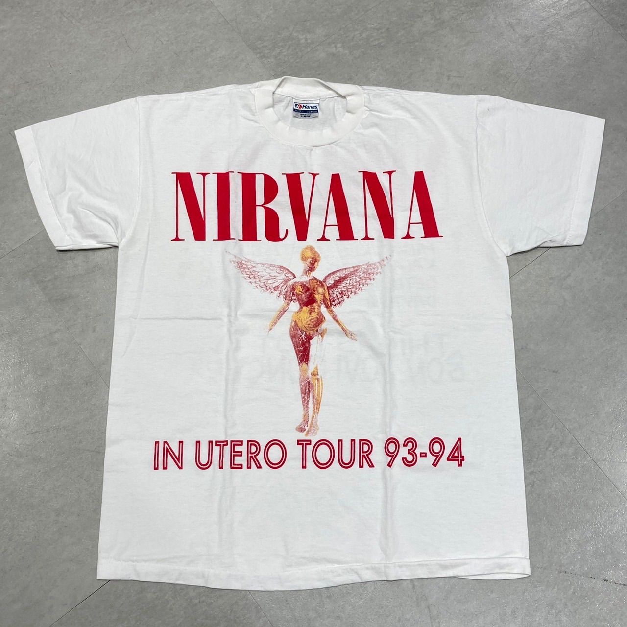 USA製 Nirvana ニルヴァーナ IN UTERO TOUR 93-94 インユーテロツアー バンド Tシャツ ホワイト 白 L - メルカリ