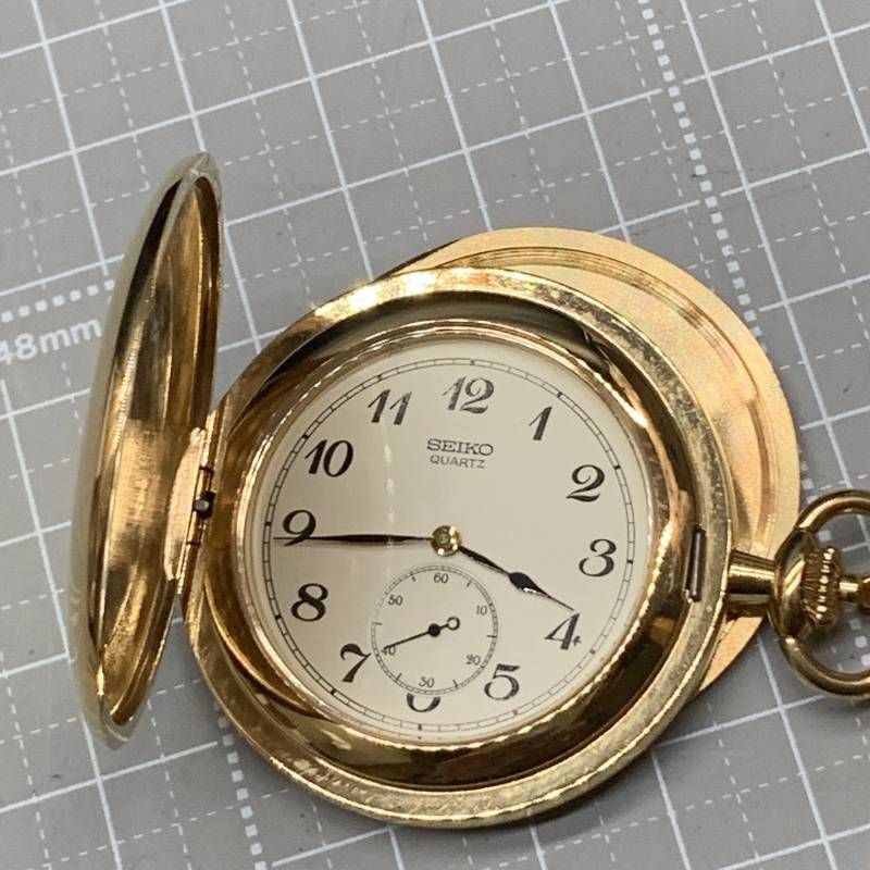 不動 セイコー 懐中時計 内閣総理大臣贈 SEIKO 7N07-001A 小箱入り チェーン付き 裏蓋外れ
