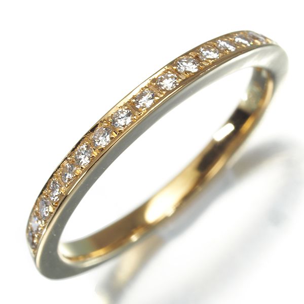 ダイヤ ダイヤモンド ハーフエタニティ リング K18YG #168416 - メルカリ 