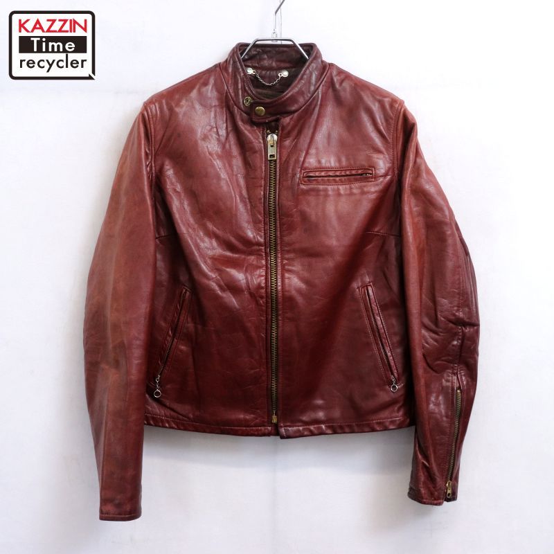 70s FIDELITY レザー シングルライダースジャケット レディース 表記10サイズ