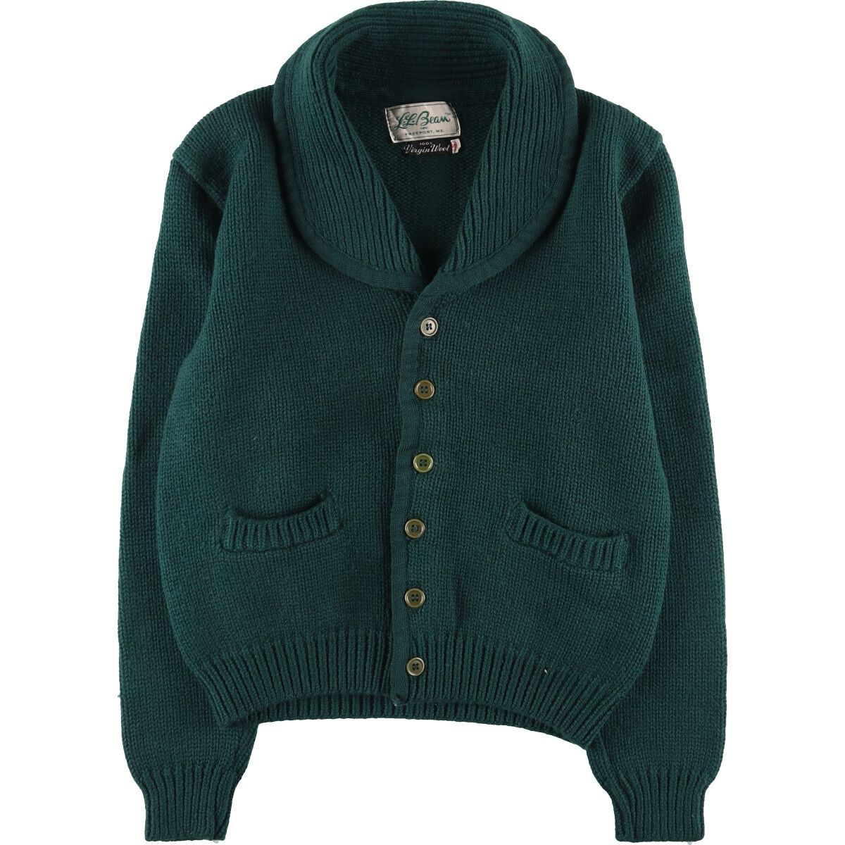古着 70年代 エルエルビーン L.L.Bean 筆記体タグ ショールカラー 