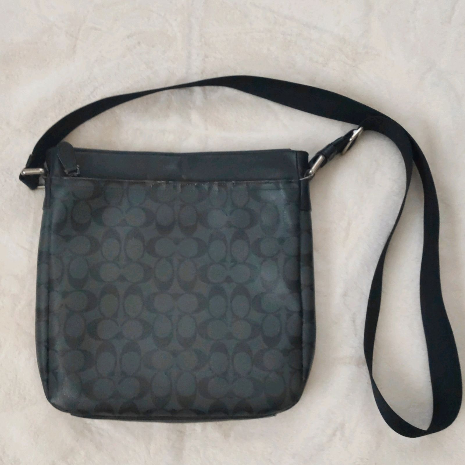 コーチ ショルダーバッグ COACH 黒 シグネチャー メンズ 斜め