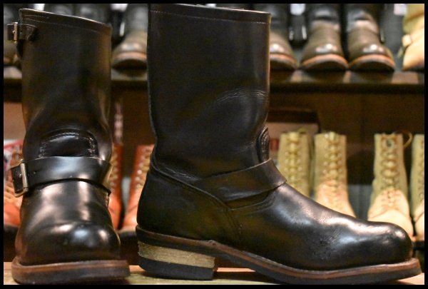 送料無料でお届けします。 7.5D 10年 レッドウィング 2268 エンジニア 黒 ブラッククローム スチールトゥ ブーツ redwing HOPESMORE FI181